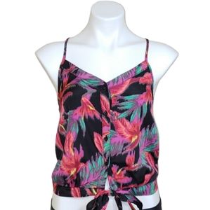 Sofia Vergara Tropical Print Tie Blouse Women's Size XS Floral